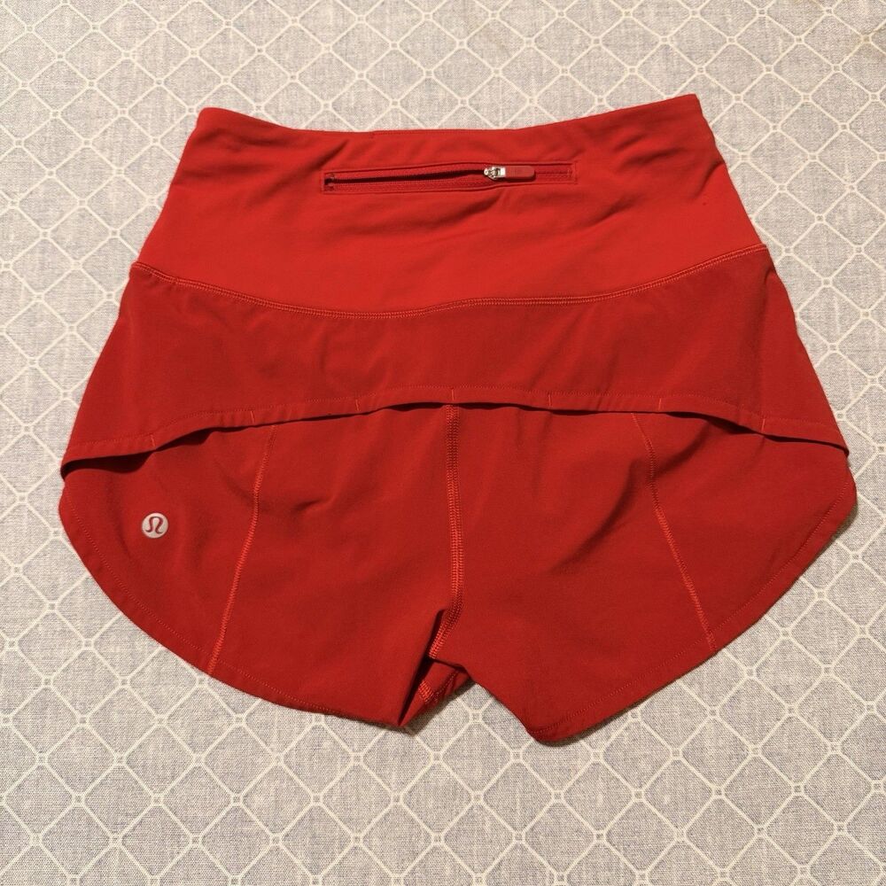 Lululemon Speed Up Shorts Size 0 2.5” Low Rise Lined Dark Red Swift Athletic